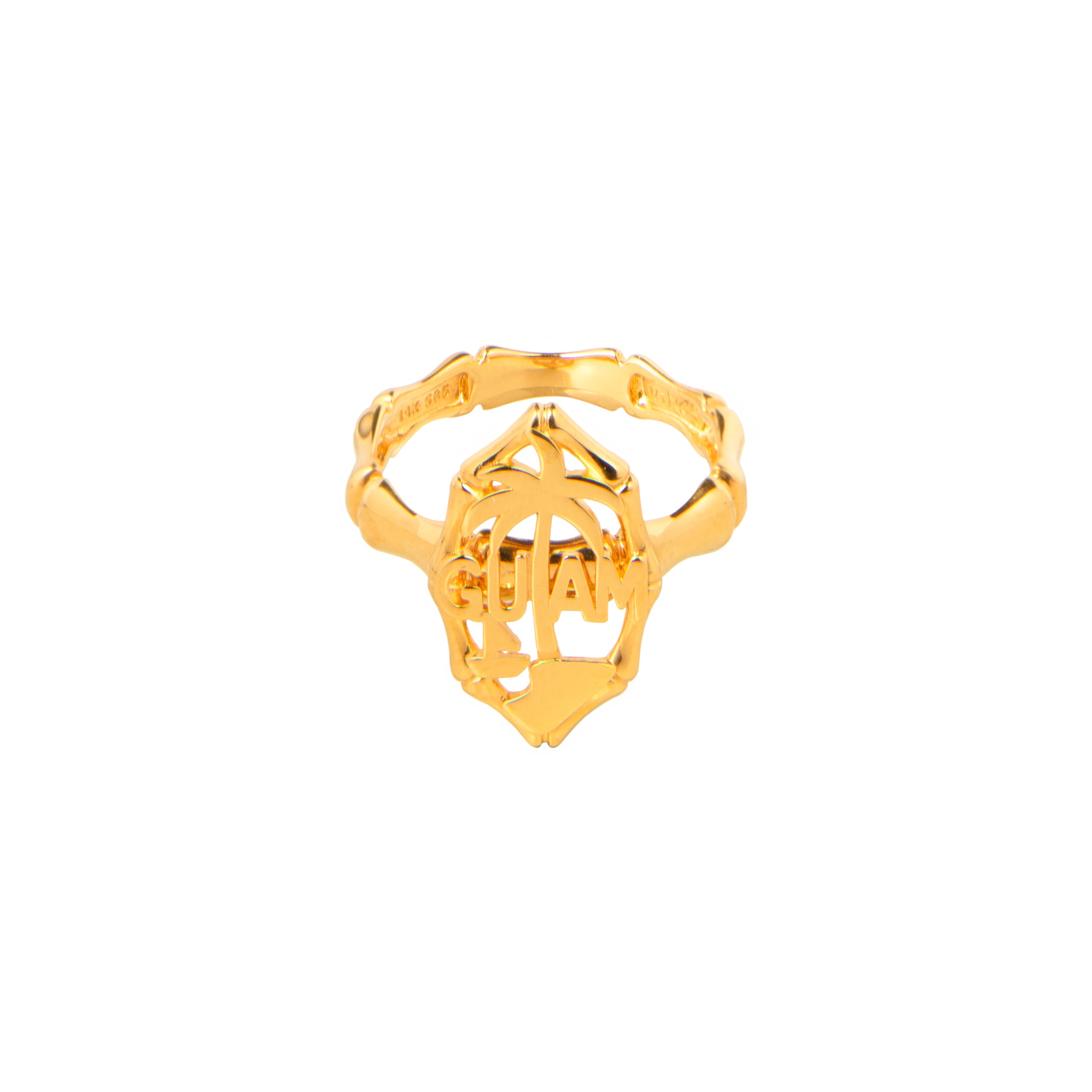 14K Yellow Gold Guam Seal Bamboo Ring – Vince Jewelers