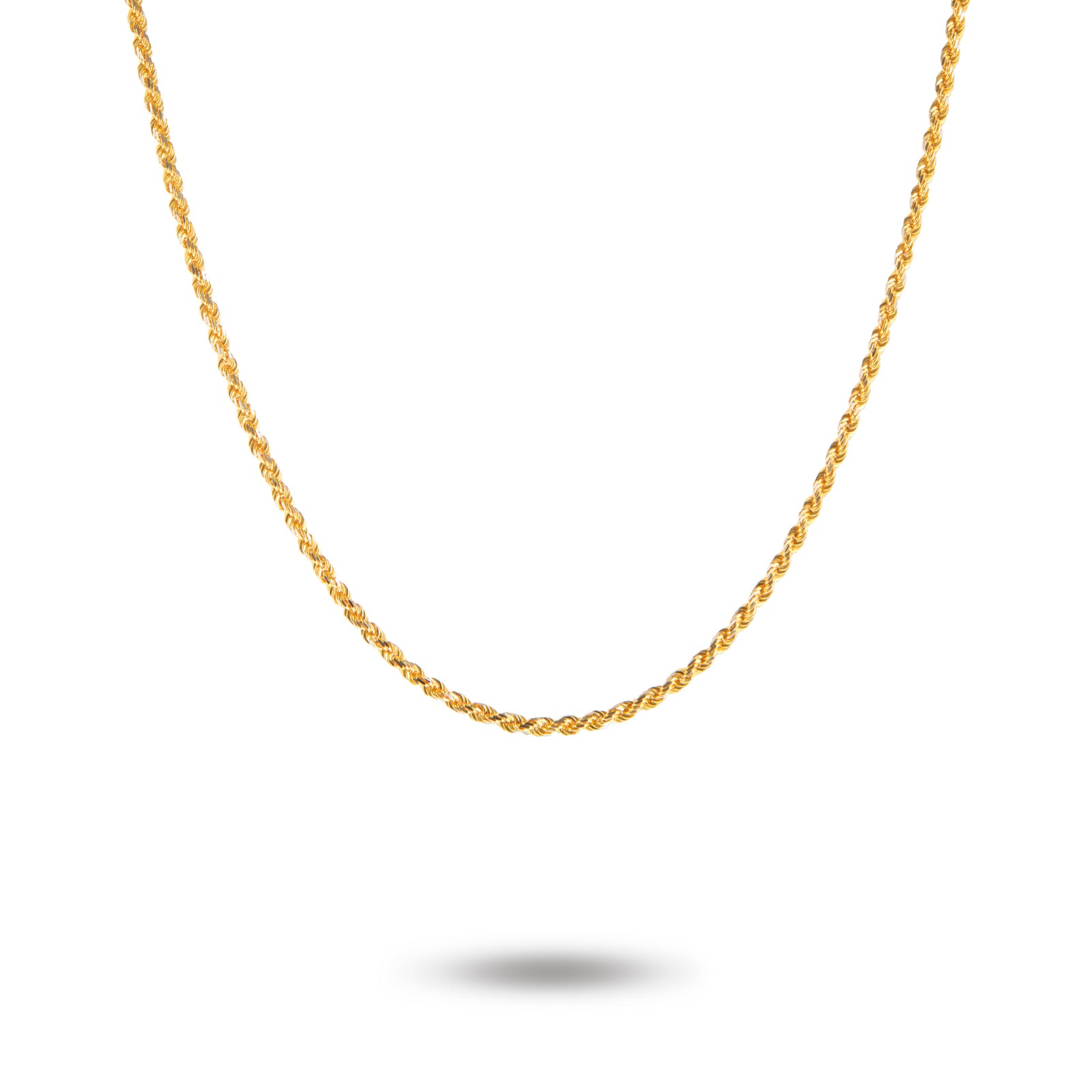 ★OAMC★ Rope Necklace Light Yellow 23E28OAB17METOA010745 Rope Chain Necklace Semi-Solid 14K Yellow Gold 22&quot