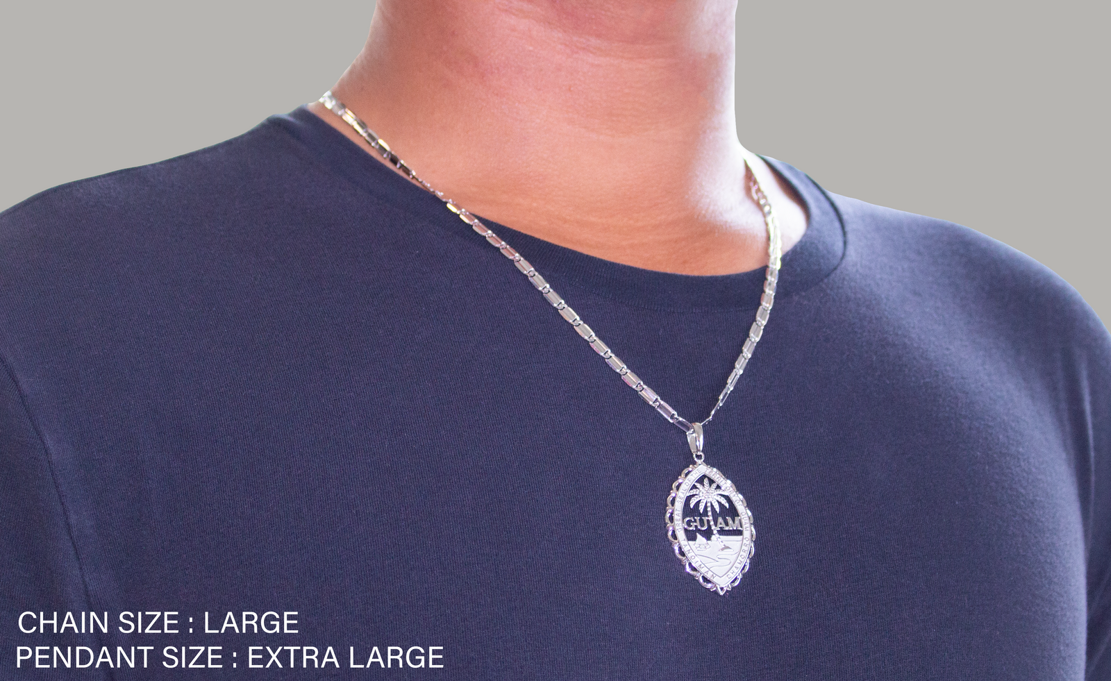 14K White Gold Guam Seal Territory Wave Pendant – Vince Jewelers