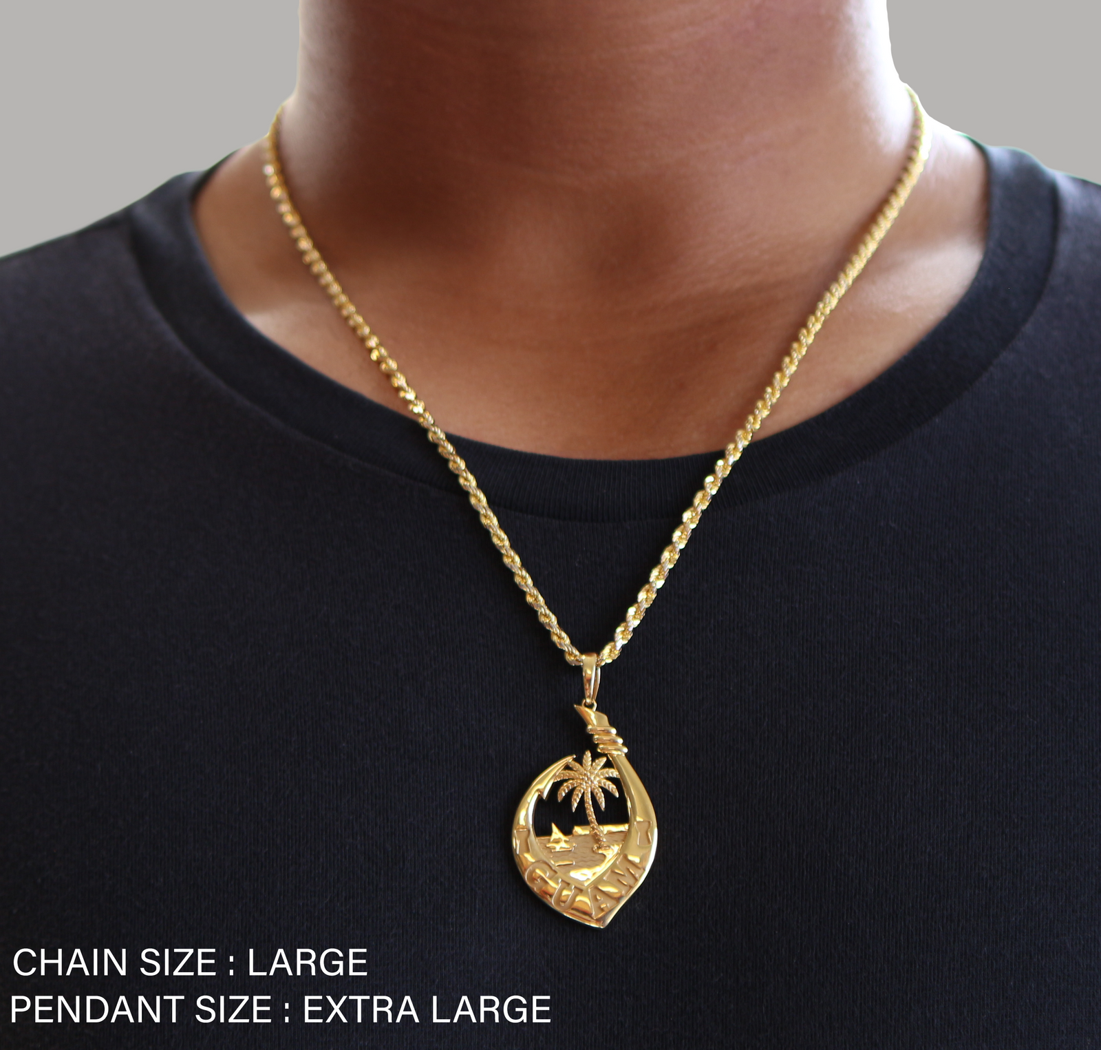 14K Yellow Gold Guam Seal Fish Hook Pendant – Vince Jewelers