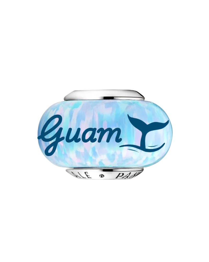 Guam Whale Tail Ocean Blue Opalescent Pandora Charm