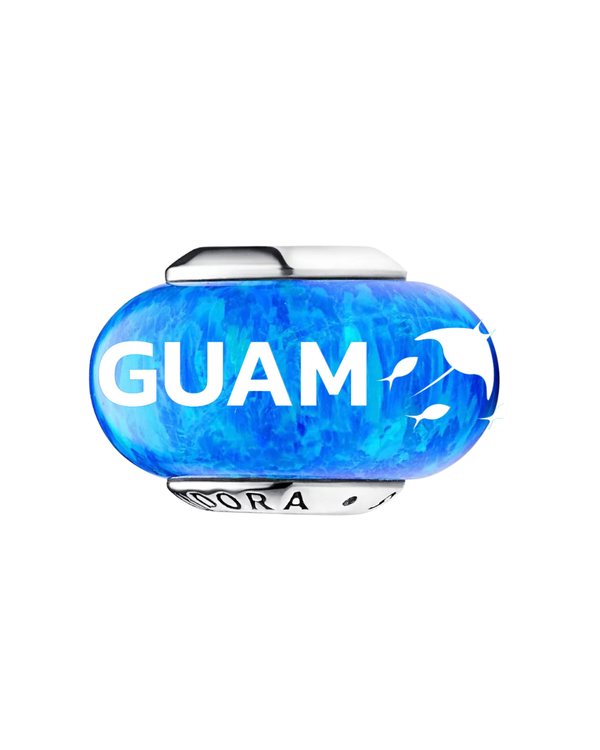 Guam Manta Ray Deep Ocean Blue Opalescent Pandora Charm