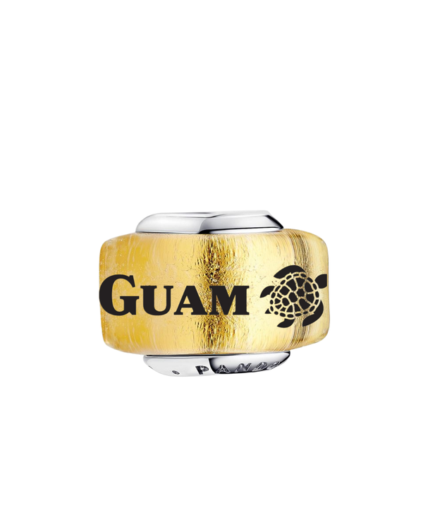 Guam Turtle Golden Murano Glass Pandora Charm