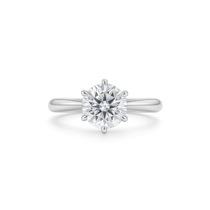 14K White Gold Lab Grown 1.01 ct. Round Diamond Solitaire Ring | IGI CERTIFIED