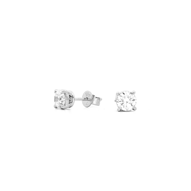 14K White Gold Lab Grown 2.06 ct. Round Diamond Solitaire Earrings | IGI CERTIFIED