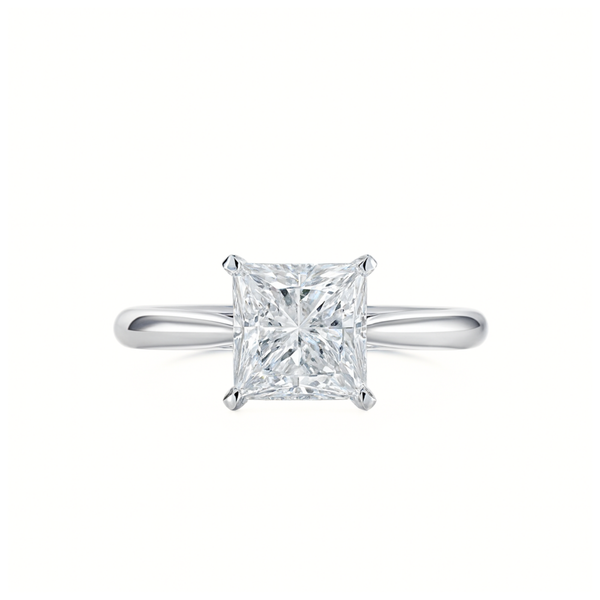 14K White Gold Lab Grown 1.03 ct. Princess Diamond Solitaire Ring | IGI CERTIFIED