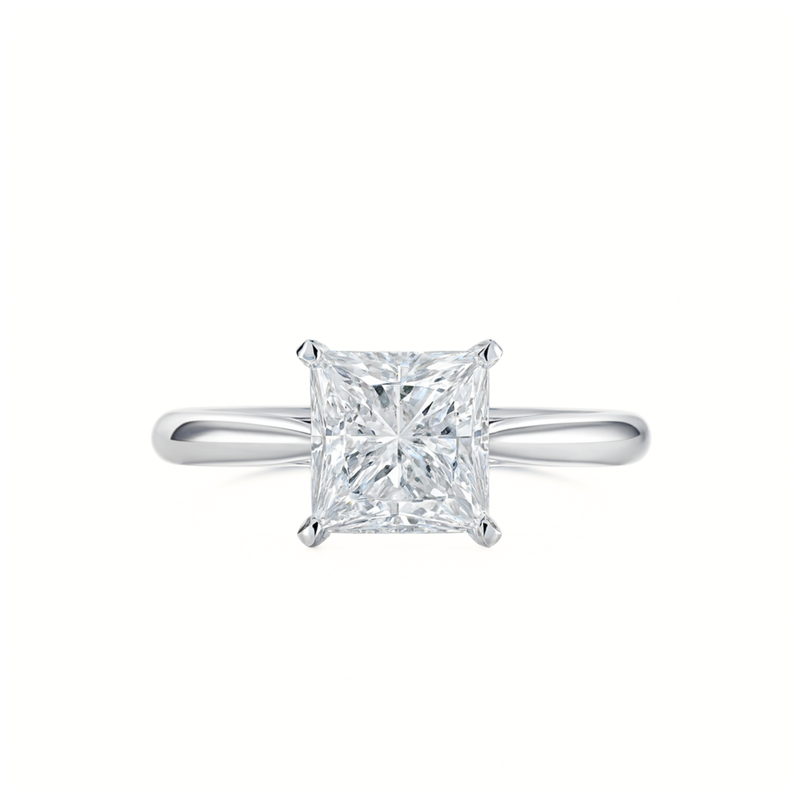 14K White Gold Lab Grown 1.03 ct. Princess Diamond Solitaire Ring | IGI CERTIFIED