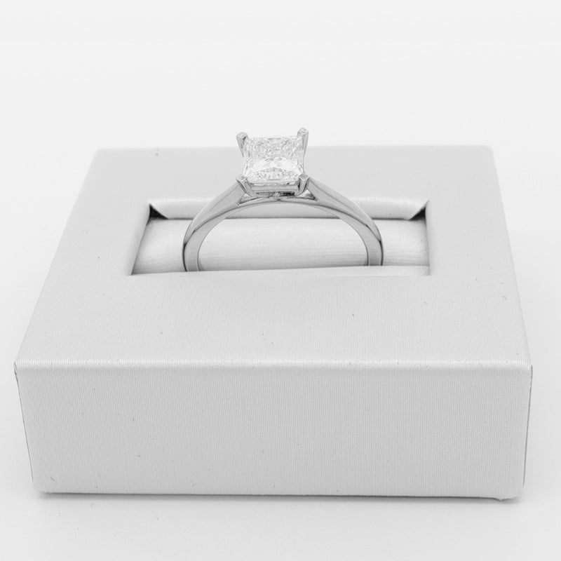 14K White Gold Lab Grown 1.03 ct. Princess Diamond Solitaire Ring | IGI CERTIFIED