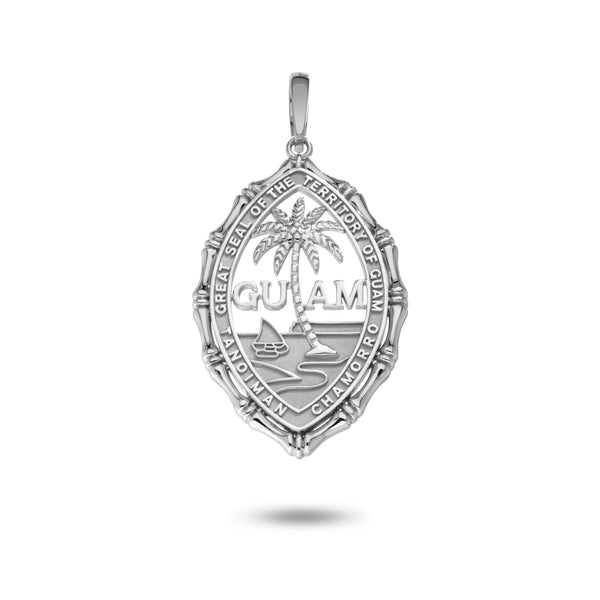 14K White Gold Guam Seal Territory Bamboo Pendant – Vince Jewelers