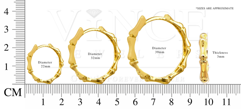 Yellow Gold Bamboo Hoop Earrings – Vince Jewelers Yellow Gold Bamboo Hoop Earrings – Vince Jewelers