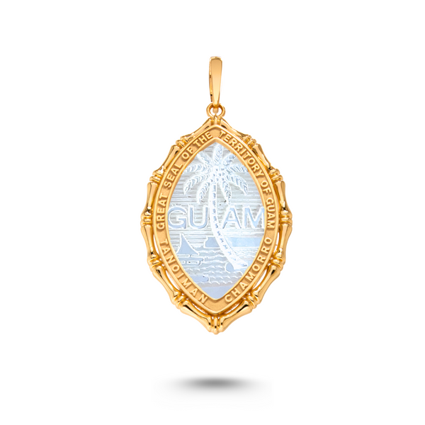 14K Yellow Gold Mother of Pearl Territory Bamboo Pendant