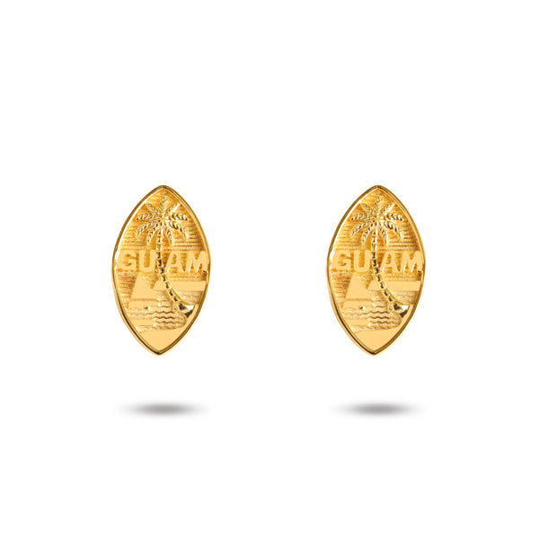 14K Yellow Gold Filled Guam Seal Stud Earrings