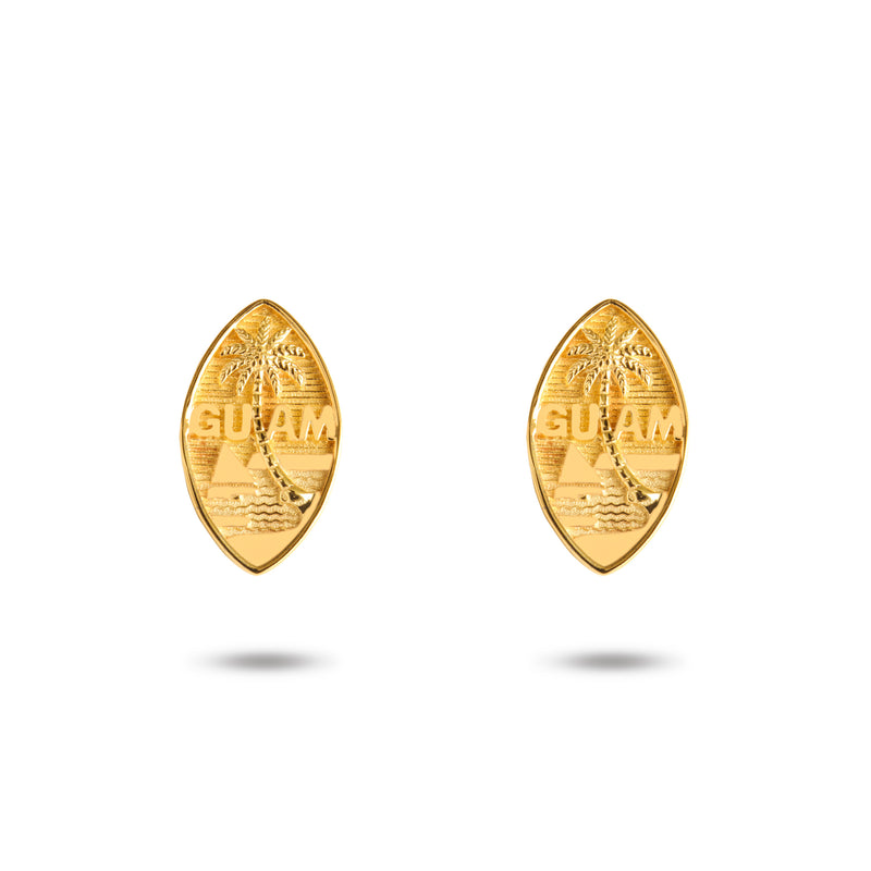 14K Yellow Gold Filled Guam Seal Stud Earrings