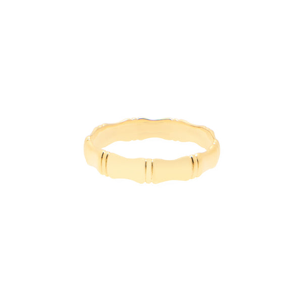 14K Yellow Gold Bamboo Ring 4.5MM