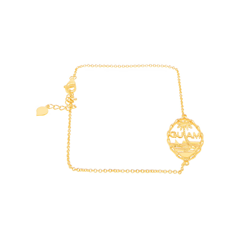 14K Yellow Gold Guam Seal Bamboo Bracelet Vince Jewelers