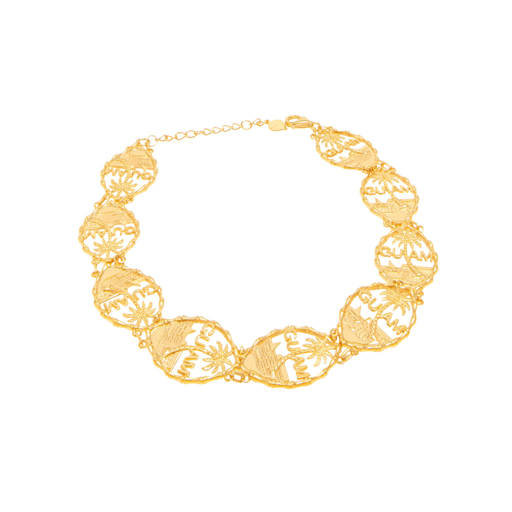 【美品】Vince jewelry Guam 14K プルメリアブレスレット 14K-Yellow-Gold-Guam-Seal-
