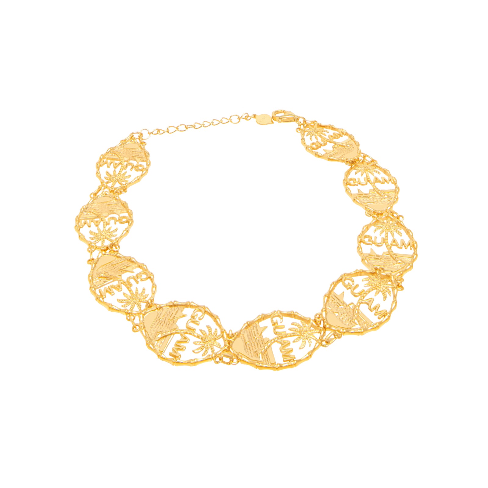 【美品】Vince jewelry Guam 14K プルメリアブレスレット 14K-Yellow-Gold-Guam-Seal-