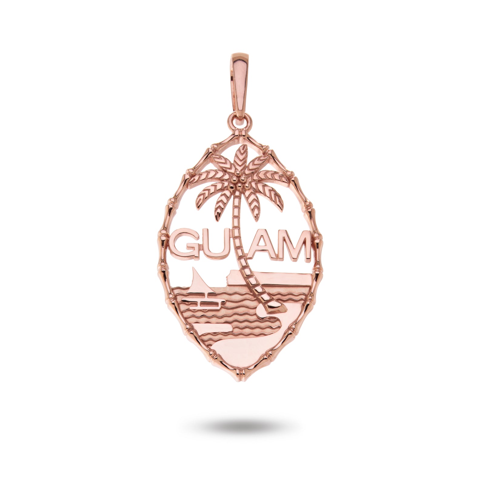 14K Rose Gold Guam Seal Bamboo Pendant – Vince Jewelers