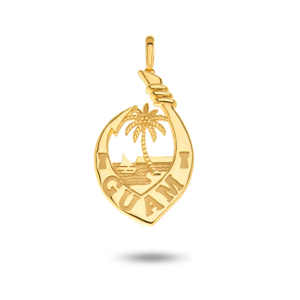 big hook fishing tackle guam 14K Yellow Gold Guam Seal Fish Hook Pendant – Vince Jewelers