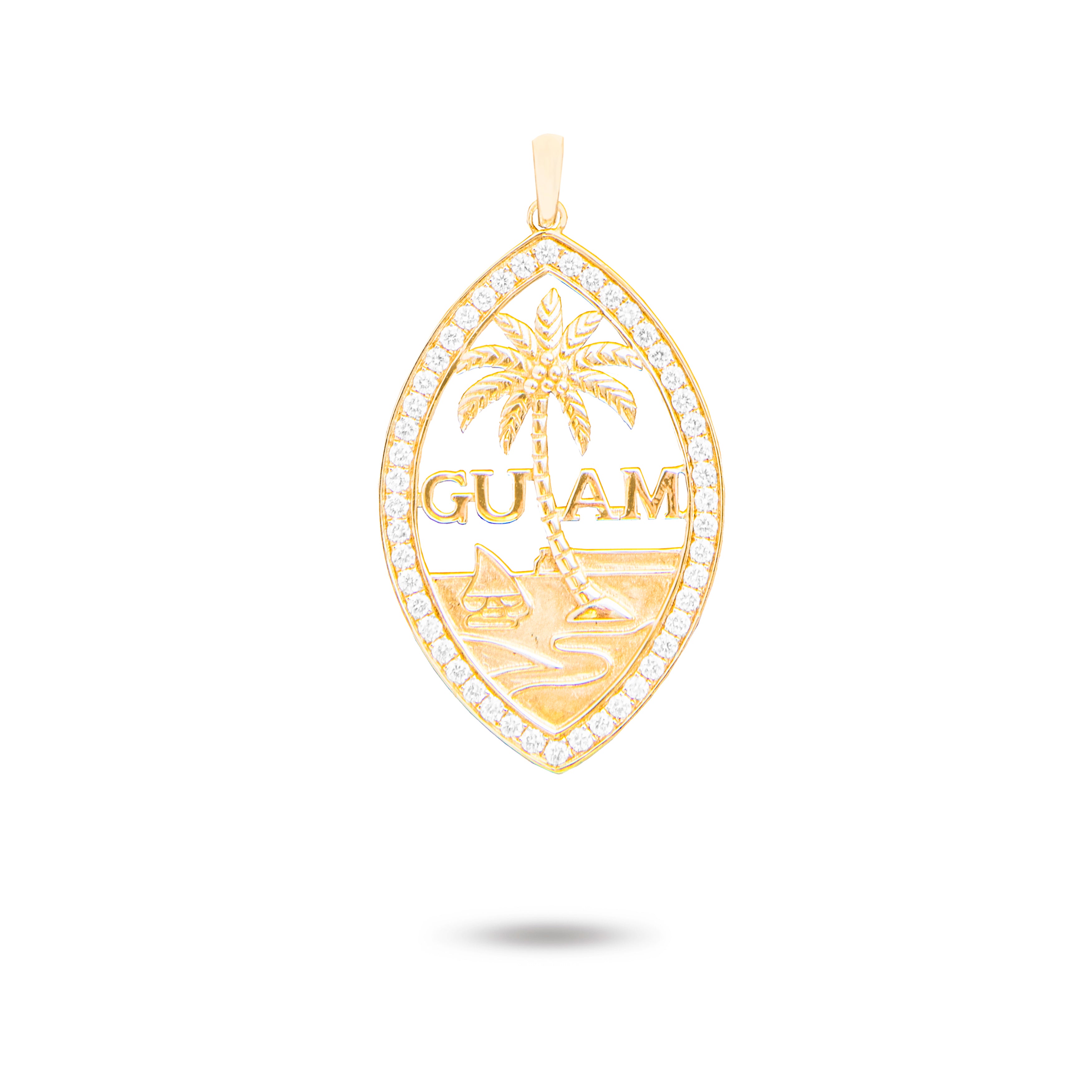 14K Yellow Gold Diamond Guam Seal Pendant – Vince Jewelers