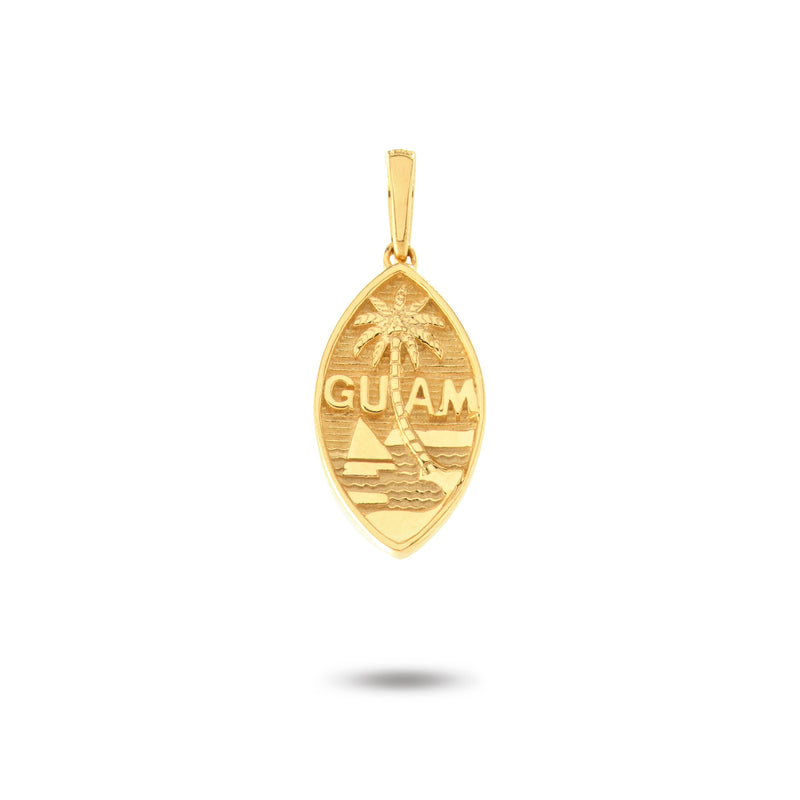 14K Yellow Gold Guam Seal Solid Pendant