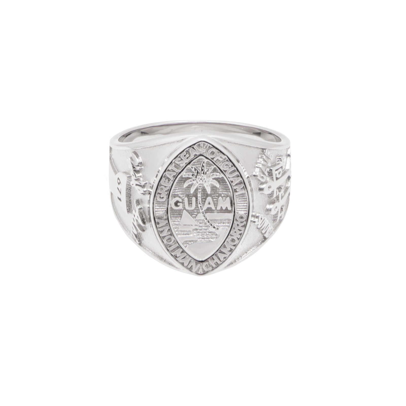 Guam⭐︎ 14K White Gold Men's Guam Seal Ring – Vince Jewelers