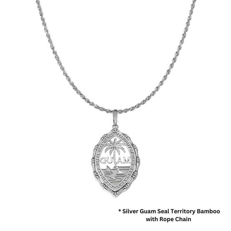 Silver Guam Seal Territory Bamboo Pendant