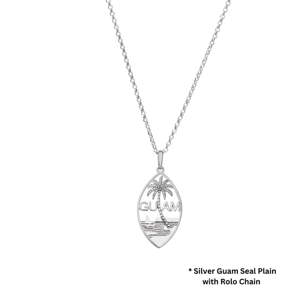 Silver Guam Seal Plain Pendant