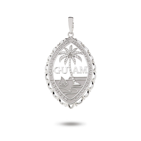 14K White Gold Guam Seal Territory Wave Pendant – Vince Jewelers