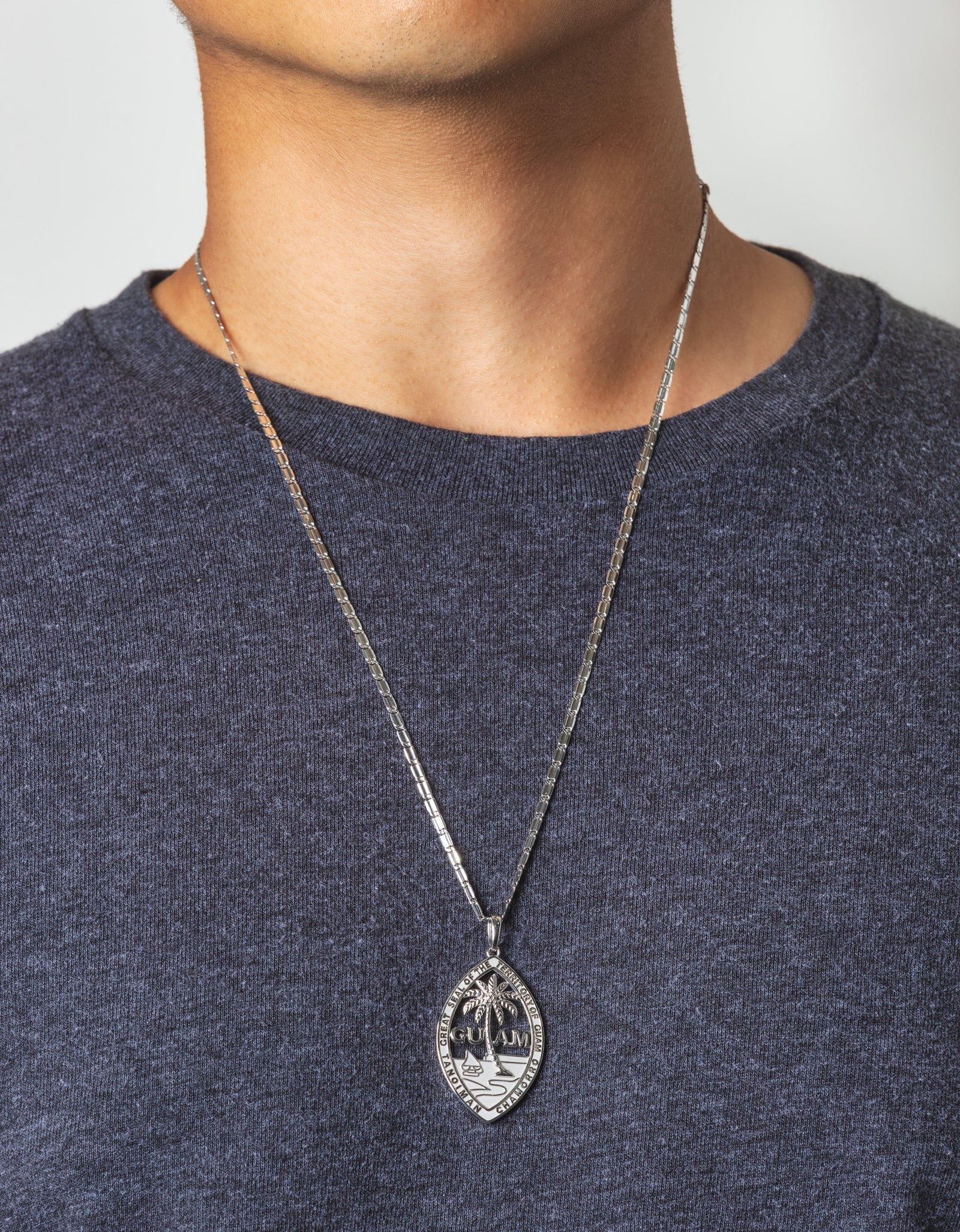 14K White Gold Guam Seal Territory Pendant – Vince Jewelers