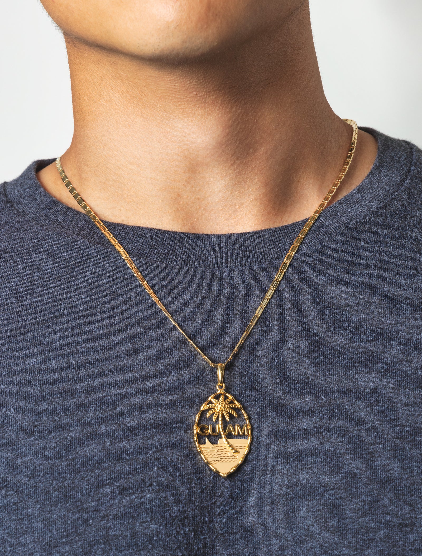 14K Yellow Gold Guam Seal Bamboo Pendant – Vince Jewelers