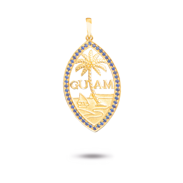 14K Yellow Gold Sapphire Guam Seal Pendant – Vince Jewelers