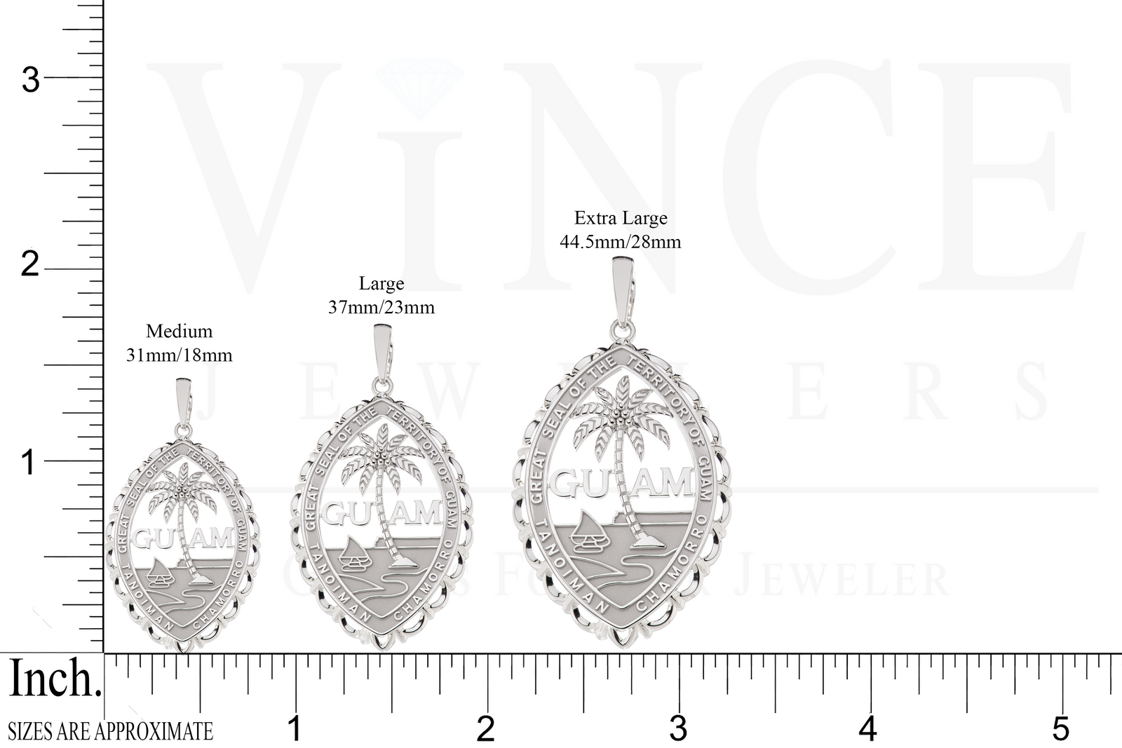14K White Gold Guam Seal Territory Wave Pendant – Vince Jewelers